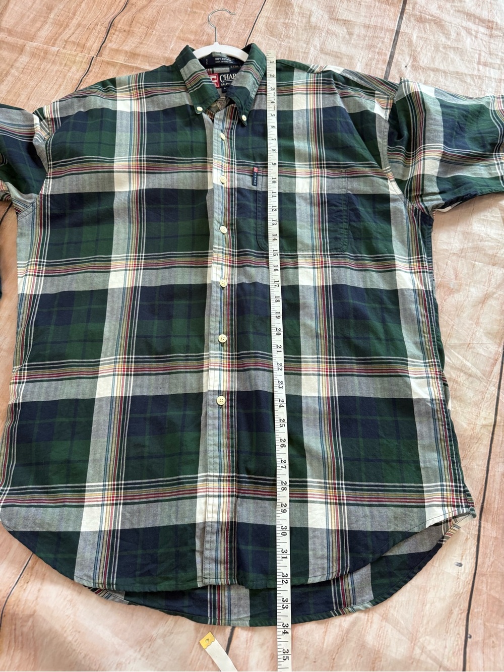 Vintage Chaps Ralph Lauren Button Down Shirt Mens Large L Plaid Multi-Color 90s - Picture 5 of 6